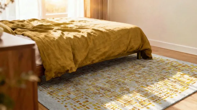 Louis de Poortere Wasbaar Binnen & Buiten Vloerkleed - 170 x 240 cm - Louis De Poortere Cubik Moon - Laagpolig Tapijt - Gerecycled PET - Made in Belgium - Circulair Oranje