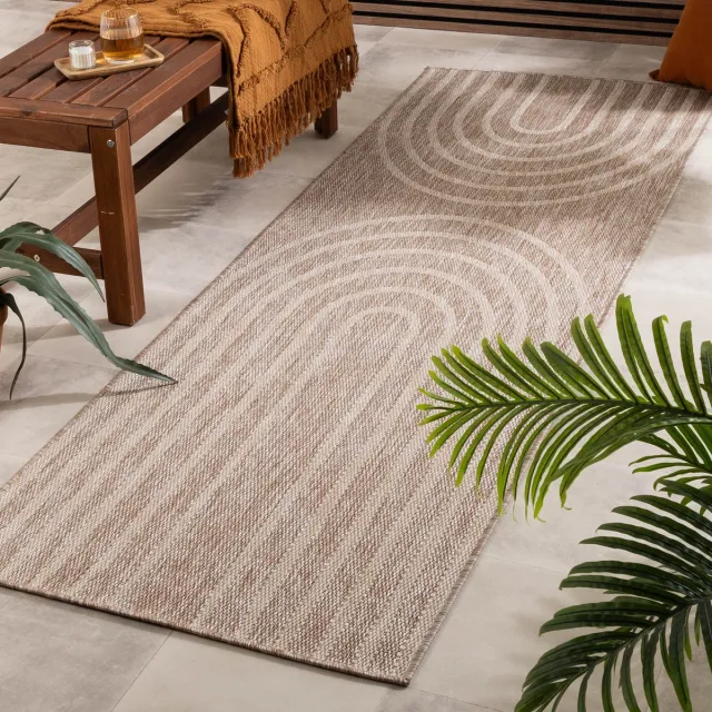 Fraai In- & Outdoor loper - Sierra Arches Beige/Creme - 80x180cm Crème