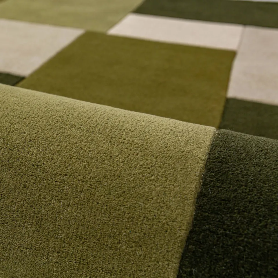 Flair Rugs Collage Modern Cut-Out wollen loper groen, foto 4