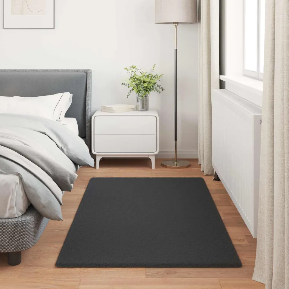 vidaXL Antislip vloerkleed van imitatie konijnenbont OLITE Zwart, foto 4