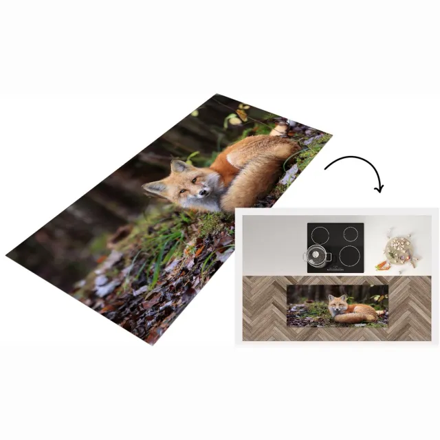 KitchenYeah Keukenloper - Loper keuken - Vos - Bos - Dier - Keukenloper vinyl Multicolor