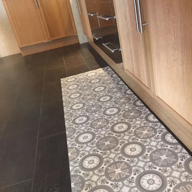 JYG Vinyl Keukenloper Mechelen - 75x250 cm Grijs - Beige