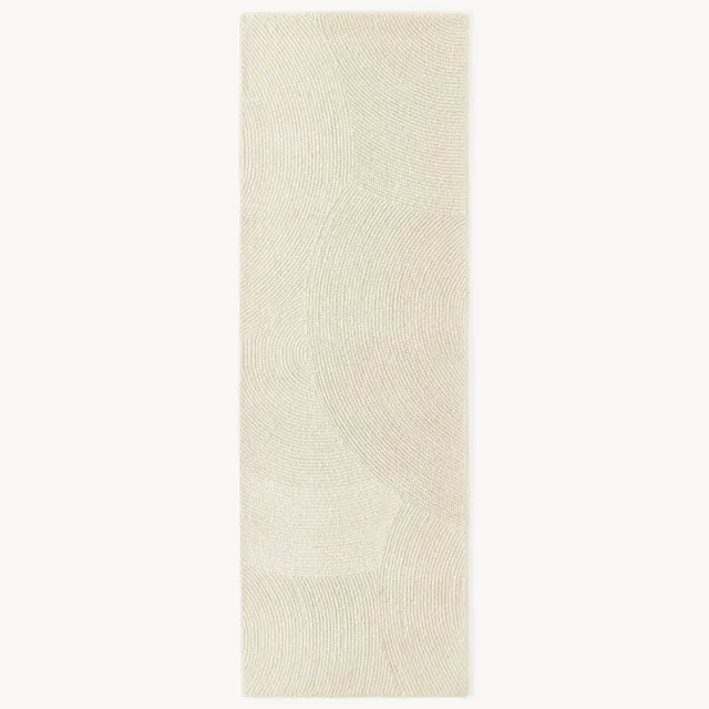 Westwing Collection Handgetufte wollen loper Eleni Wit