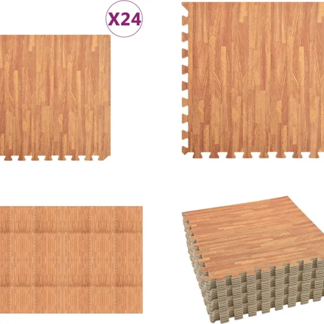vidaXL Vloermatten - 24 - st - 8,64 - ㎡ - EVA-schuim - houtnerfprint