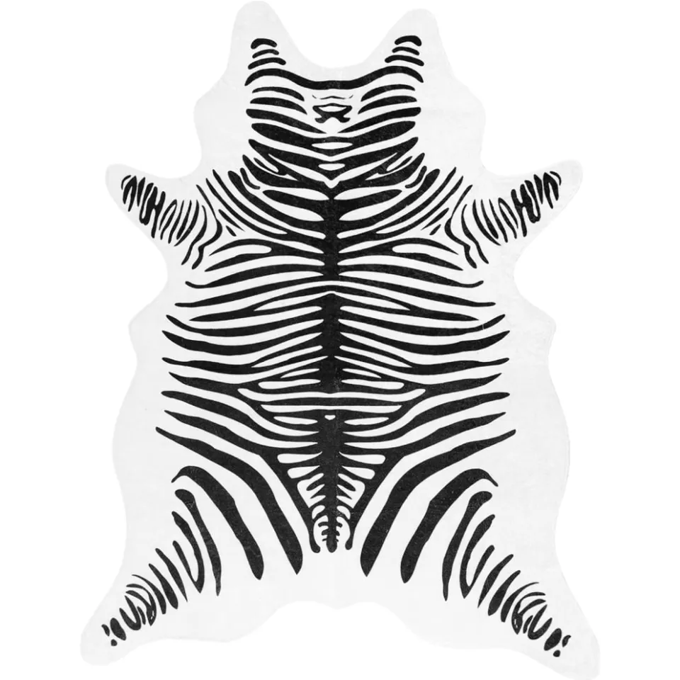 vidaXL Vloerkleed zebrapatroon wasbaar 120x170 cm zwart wit, foto 3