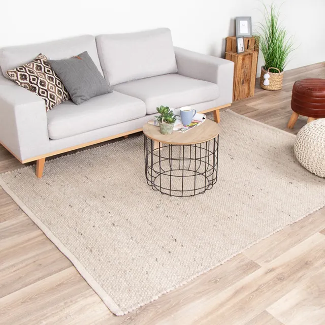 NATURL. Wollen vloerkleed - Feline Wit/Gemeleerd | Isolerend - 80x150cm Crème