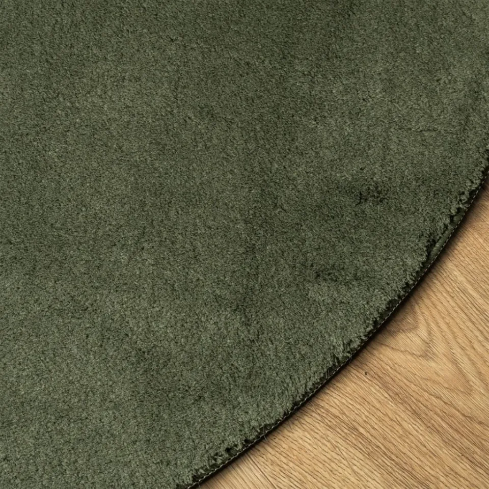 vidaXL Rug HUARTE Green Ø 120 cm 100% Polyester Plat, foto 4