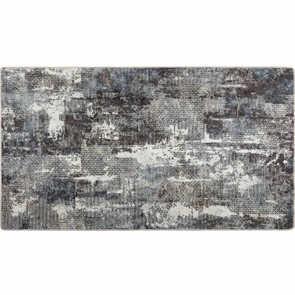 vidaXL Vloerkleed wasbaar 80x150 cm meerkleurig grijs
