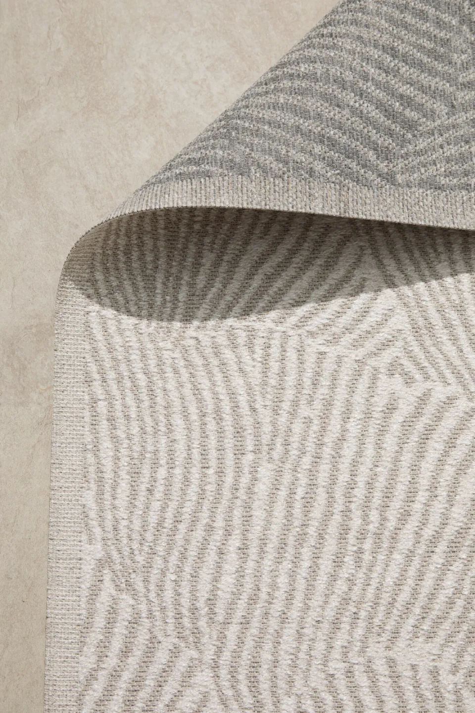 NOUS Living binnen- en buitenvloerkleed zand/off white (230x160 cm), foto 4