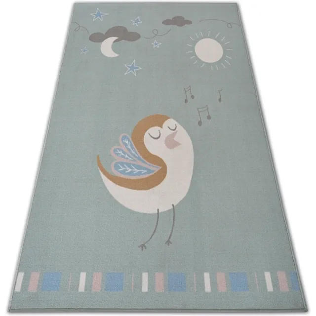 RUGSX Kleden Rugsx TAPIJT voor kinderen LOKO VOGEL groen anti 120x170 cm
