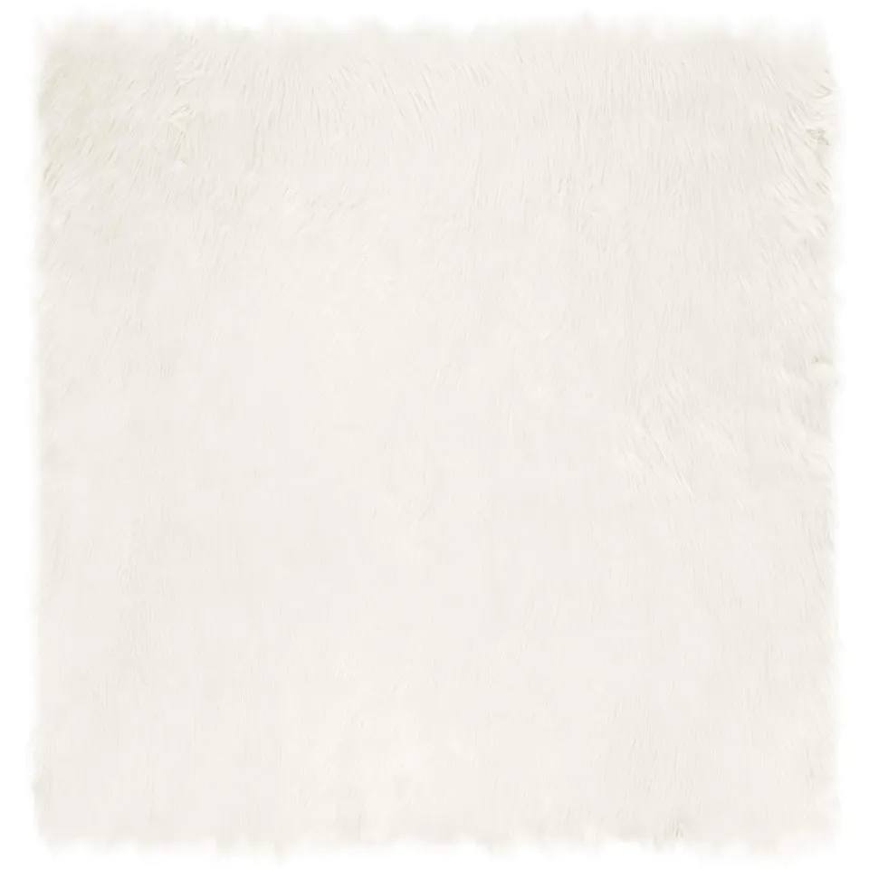 vidaXL Tapijt van imitatie TAFALLA Wit 120 x 120 cm Polyester