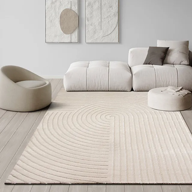 the carpet Knight - Modern vloerkleed, kortpolig, 3D-effect, elegante structuur, beige, 140 x 200 cm