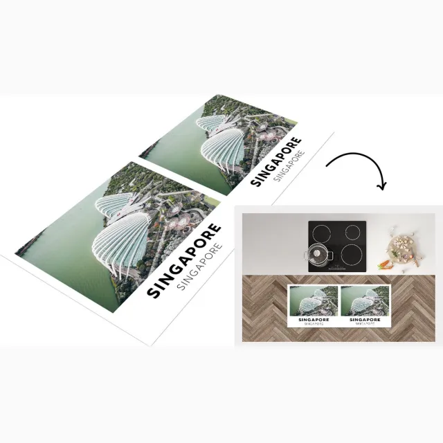 KitchenYeah Keukenloper - Loper keuken - Singapore - Architectuur - Azië - Keukenloper vinyl Multicolor