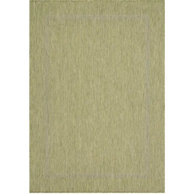 Ayyildiz Buitenkleed, effen kleur - gewoon groen, kleed voor terras, balkon, keuken, polypropyleen achterkant, afmeting: 60 x 100 cm