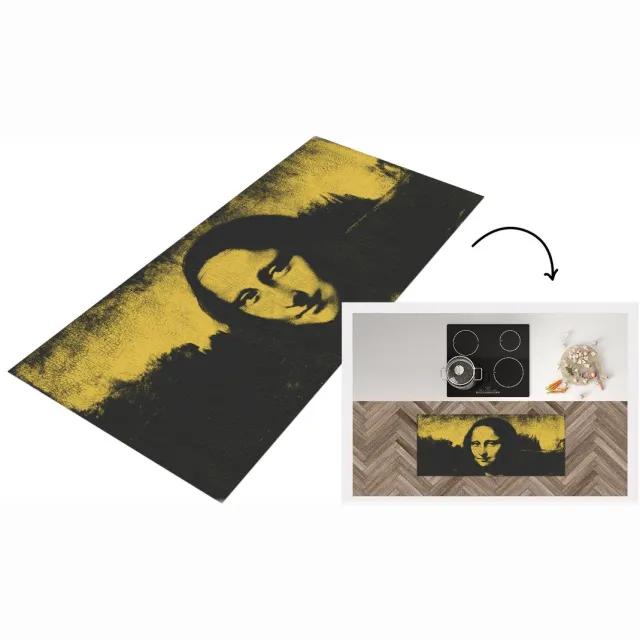 KitchenYeah Keukenloper - Loper keuken - Mona Lisa - Leonardo da Vinci - Schilderij - Keukenloper vinyl Multicolor