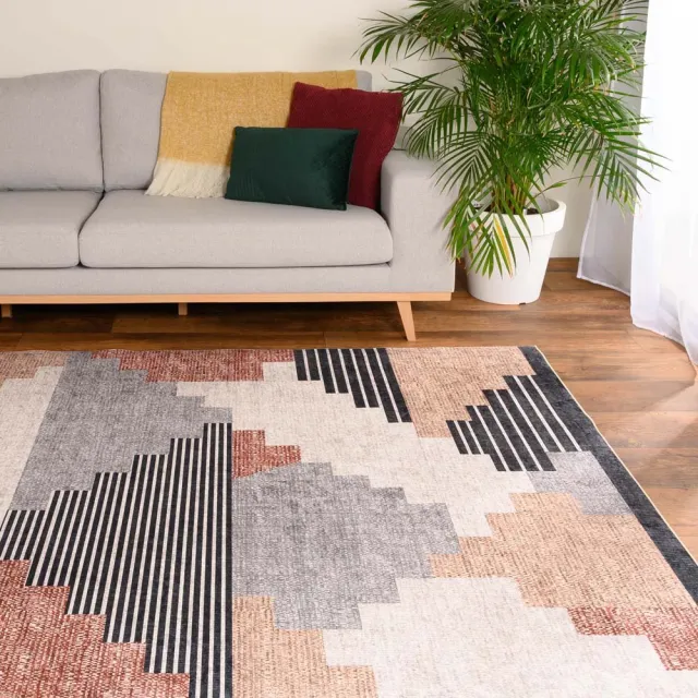 Tapeso Retro vloerkleed wasbaar - Moderna bruin 240x340