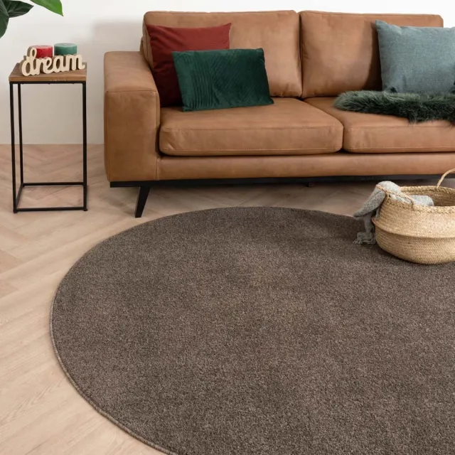 Tapeso Rond vloerkleed - Fine mokka 200 bruin