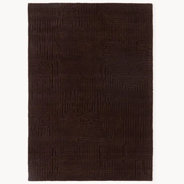 Westwing Collection Handgetuft wollen vloerkleed Merima Bruin