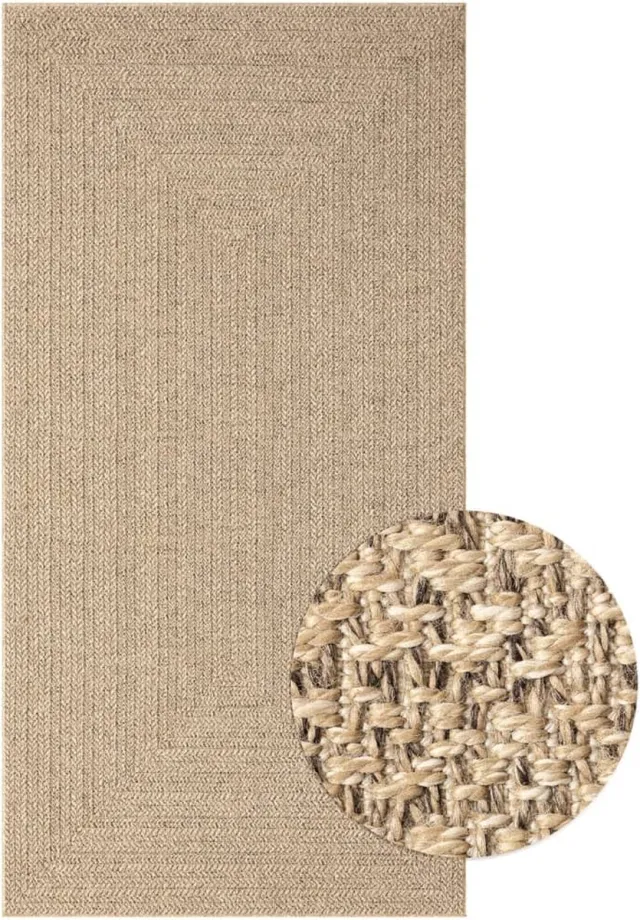 vidaXL Vloerkleed - ZIZUR - binnen - en - buiten - cm - jute - look Bruin