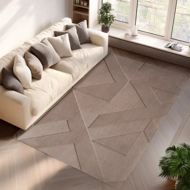 TapisTrend Designer tapijt Beige 80x250 cm Binnenkleed met geometrisch patroon, voor woonkamer en slaapkamer, modern design, wasbaar