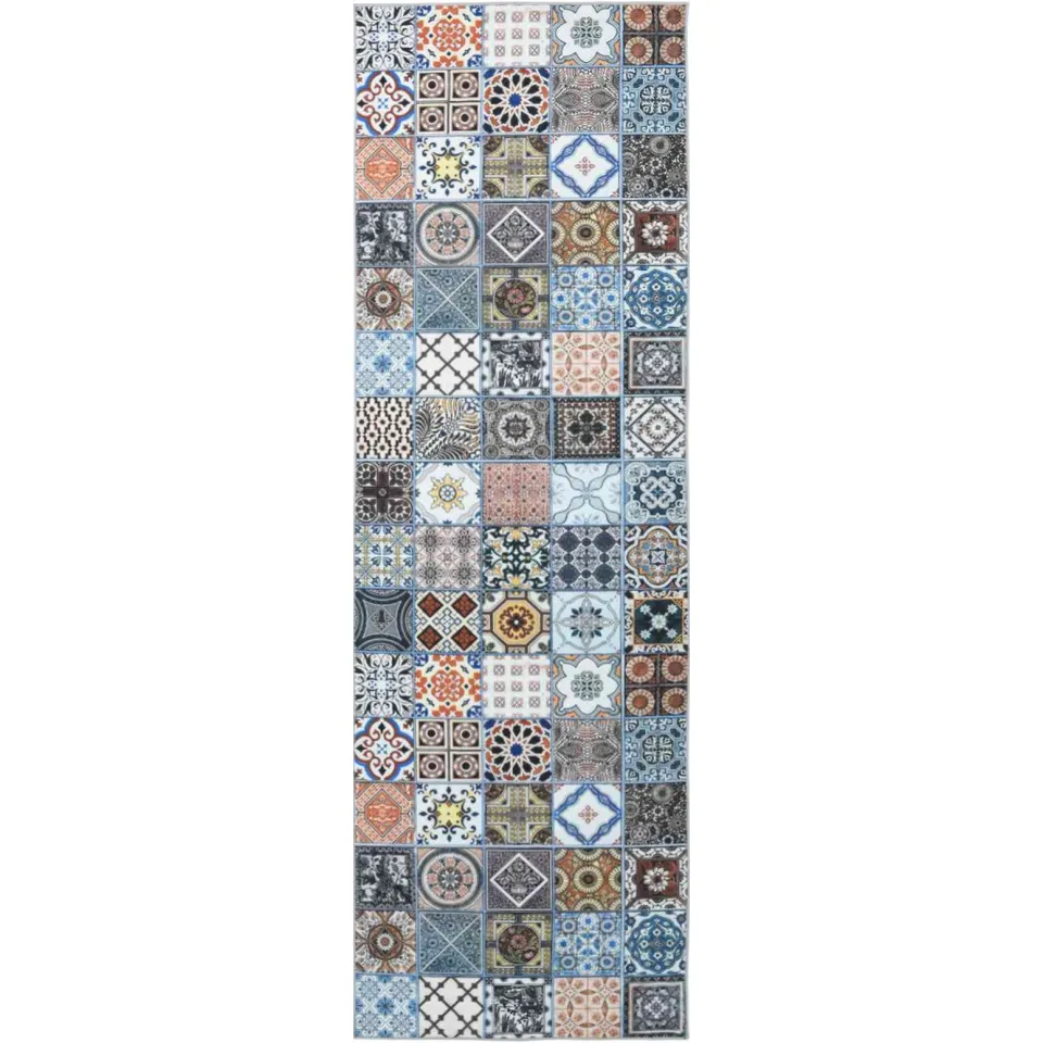vidaXL Vloerkleedloper ORIZ 1150 gsm Blauw 100% polyestervilt