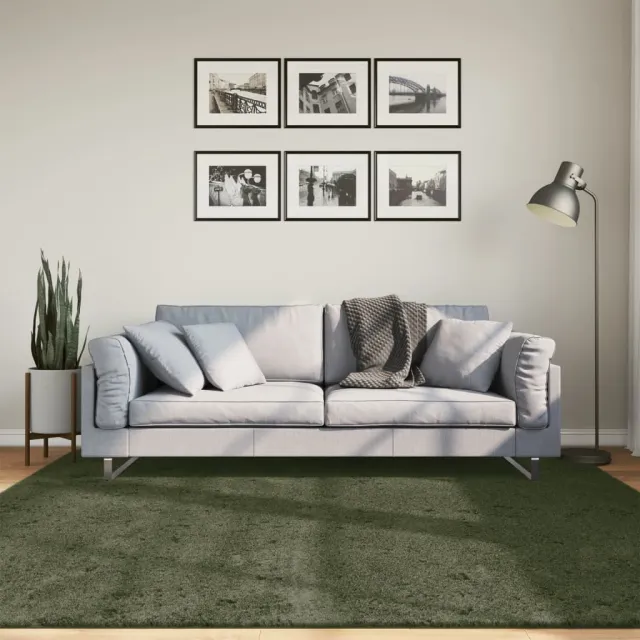 vidaXL Rug HUARTE Green 200 x 200 cm 100% Polyester Plat, foto 2