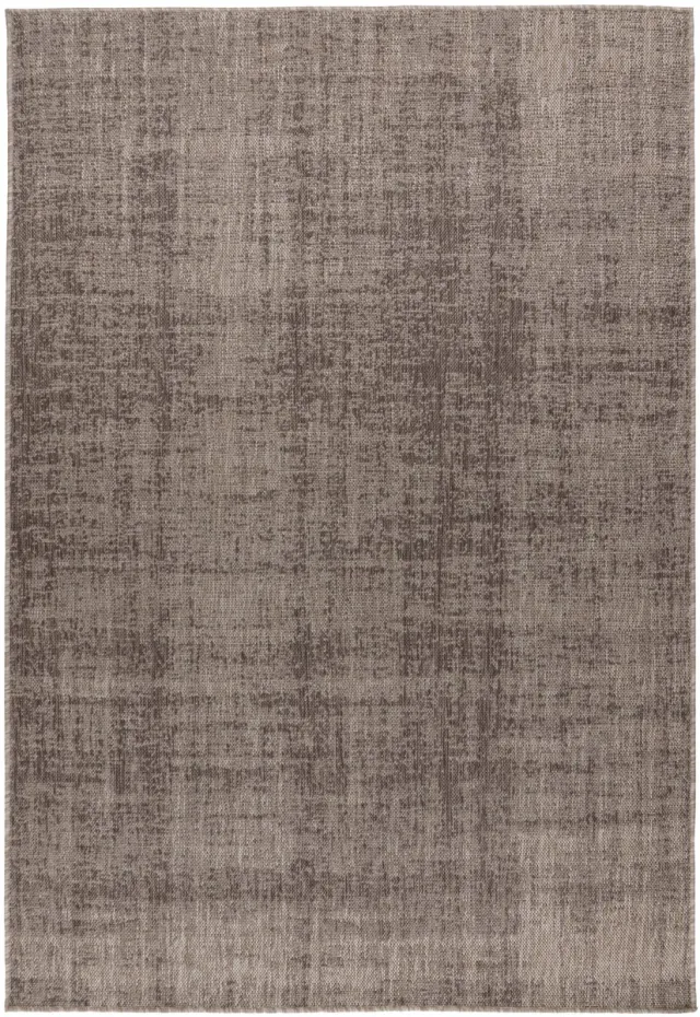 Padiro stijlvol laagpolig vloerkleed 120 x 170 cm - donkerbeige - modern effen ontwerp - voor binnen en buiten - voor vloerverwarming - van polypropyleen