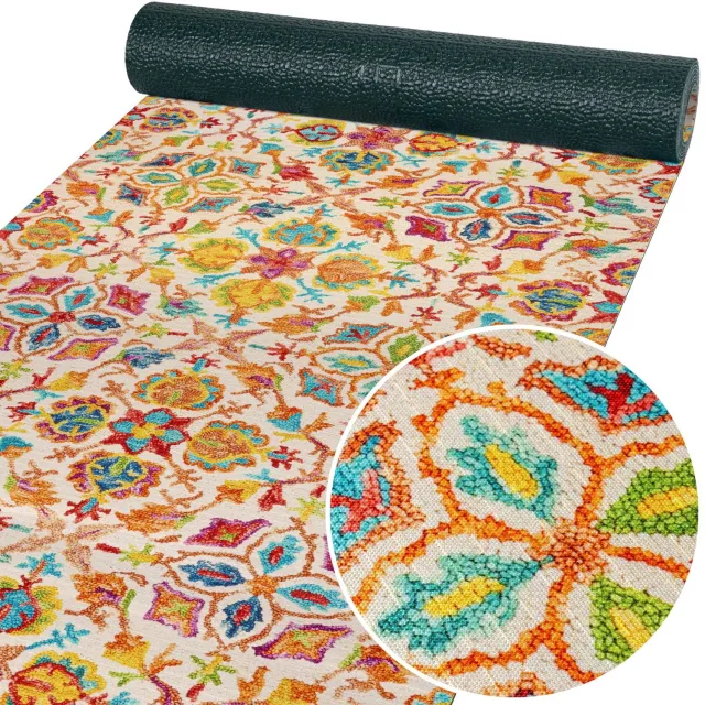ANRO Keukenloper Abbraccio Ornamenten Meerkleurig 240x52cm – Antislip Gangloper Tapijtloper 3 mm