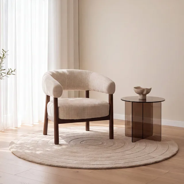 LABEL51 Agra Vloerkleden - Bruin - Polyester - 200x200 cm - Rond