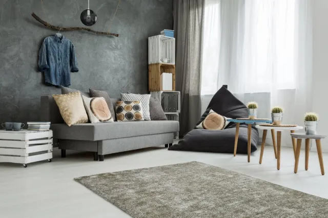 Padiro laagpolig vloerkleed met zachte uitstraling - lichtgrijs - modern effen ontwerp - gemêleerd - voor vloerverwarming - van polyester en katoen