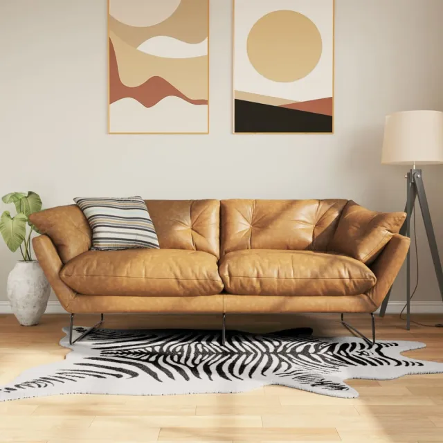 vidaXL Vloerkleed zebrapatroon wasbaar 120x170 cm zwart wit Meerkleurig