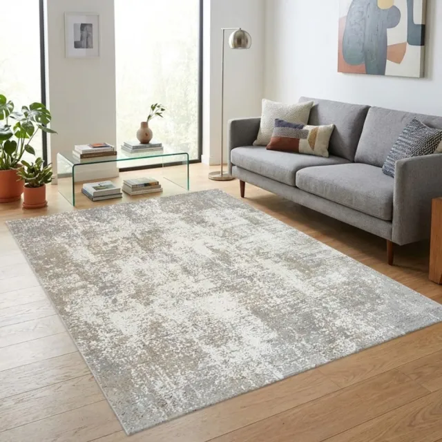 TapisTrend Designer tapijt Beige 80x300 cm Modern abstract vloerkleed met een gestructureerd, verweerd effect voor de woonkamer, slaapkamer en eetkamer