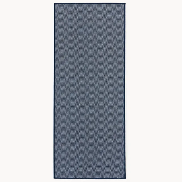 Westwing Collection Outdoor dubbelzijdige loper Cort met zigzag patroon Blauw
