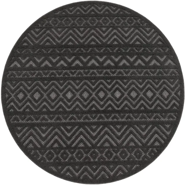 TT Home Binnen- en buitentapijt Eetkamer Weerbestendig Balkon Effen kleuren 3D Boho Scandi Design 120 x 120 cm Rechthoek 120 x 120 cm Rechthoek antraciet