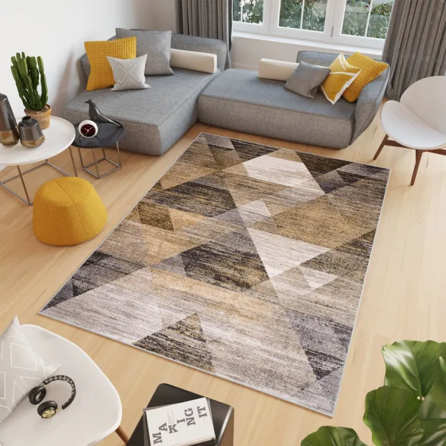 Tapiso Elefanta Vloerkleed Grijs Geometrisch Modern Woonkamer Tapijt