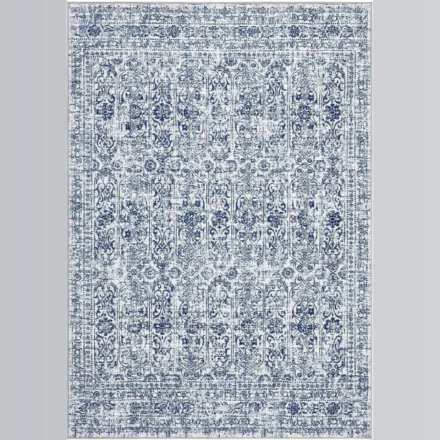 Triumpunpre Oosters Vintage Vloerkleed - Wasbaar Antislip Kortpolig Bloemmotief - Blauw - 200x290 cm