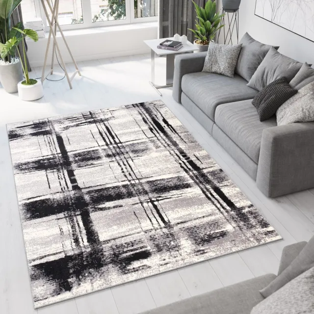 Tapiso Dream Vloerkleed Grijs Modern Laagpolig Woonkamer Abstract Tapijt Maat- 160x230 Grijs Zwart 2