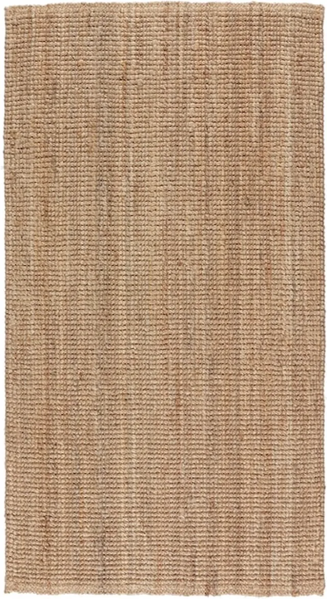 Omid Home Vloerkleed natuurlijke jute in neutrale tinten - glad geweven - naturel - 80x150 cm incl Ondertapijt met antislipstrip, 70x140 cm neutrale jute