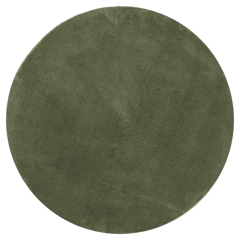vidaXL Rug HUARTE Green Ø 120 cm 100% Polyester Plat Groen