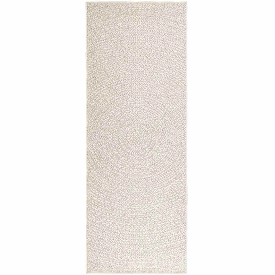 vidaXL Vloerkleed ZIZUR room binnen en buiten 80x200 cm jute look Crème