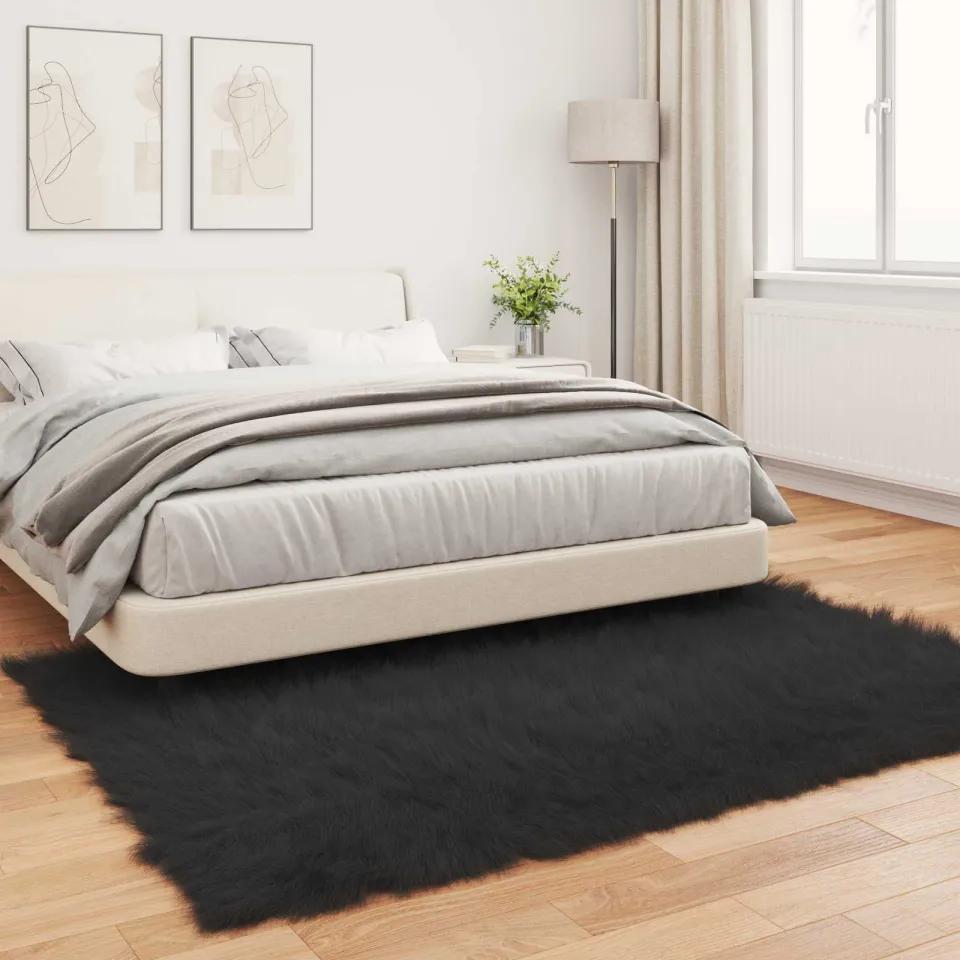 vidaXL Tapijt van imitatie TAFALLA Zwart 120 x 170 cm Polyester, foto 3