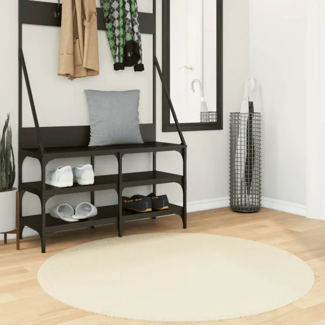 vidaXL Vloerkleed HUARTE laagpolig zacht wasbaar Ø 120 cm crème, foto 2
