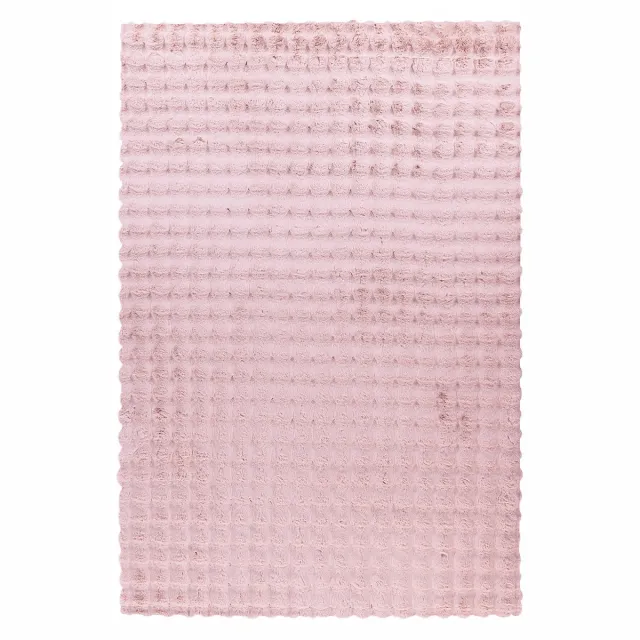 Padiro knus hoogpolig shaggy vloerkleed 200 x 290 cm - oudroze - geometrisch Scandinavisch patroon - voor vloerverwarming - van polyester en katoen