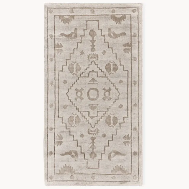 Westwing Collection Handgeweven viscose vloerkleed Shaila Beige