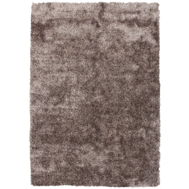 Padiro pluizig hoogpolig shaggy vloerkleed 240 x 330 cm - donkerbeige - modern effen ontwerp - met een zachte uitstraling - voor vloerverwarming - van polyester en katoen