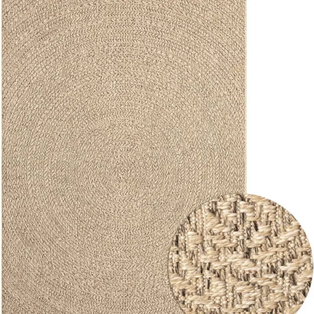vidaXL Vloerkleed - ZIZUR - binnen - en - buiten - cm - jute - look Bruin
