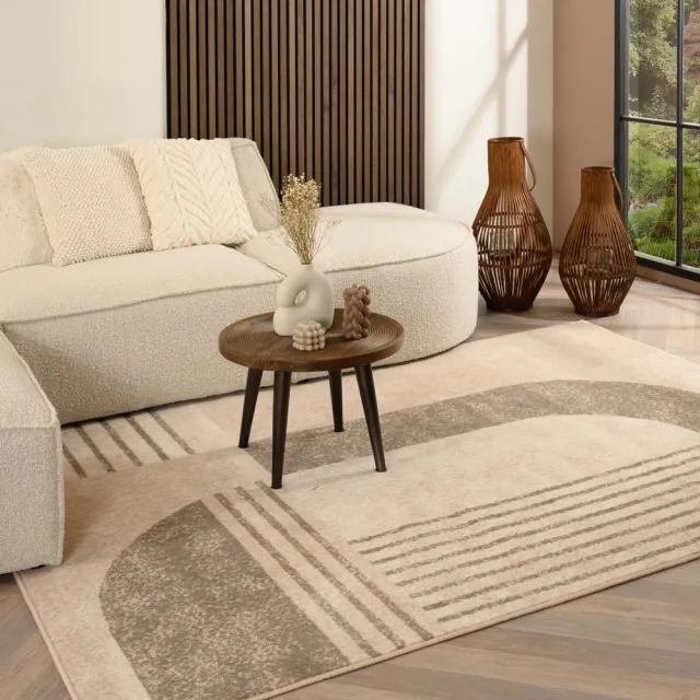 Tapeso Abstract vloerkleed - Ease Echo beige