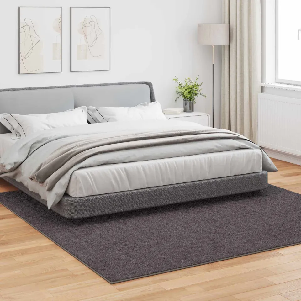 vidaXL Vloerkleden Vierkant SIROLO Antraciet 240 x 240 cm Polyester, foto 3