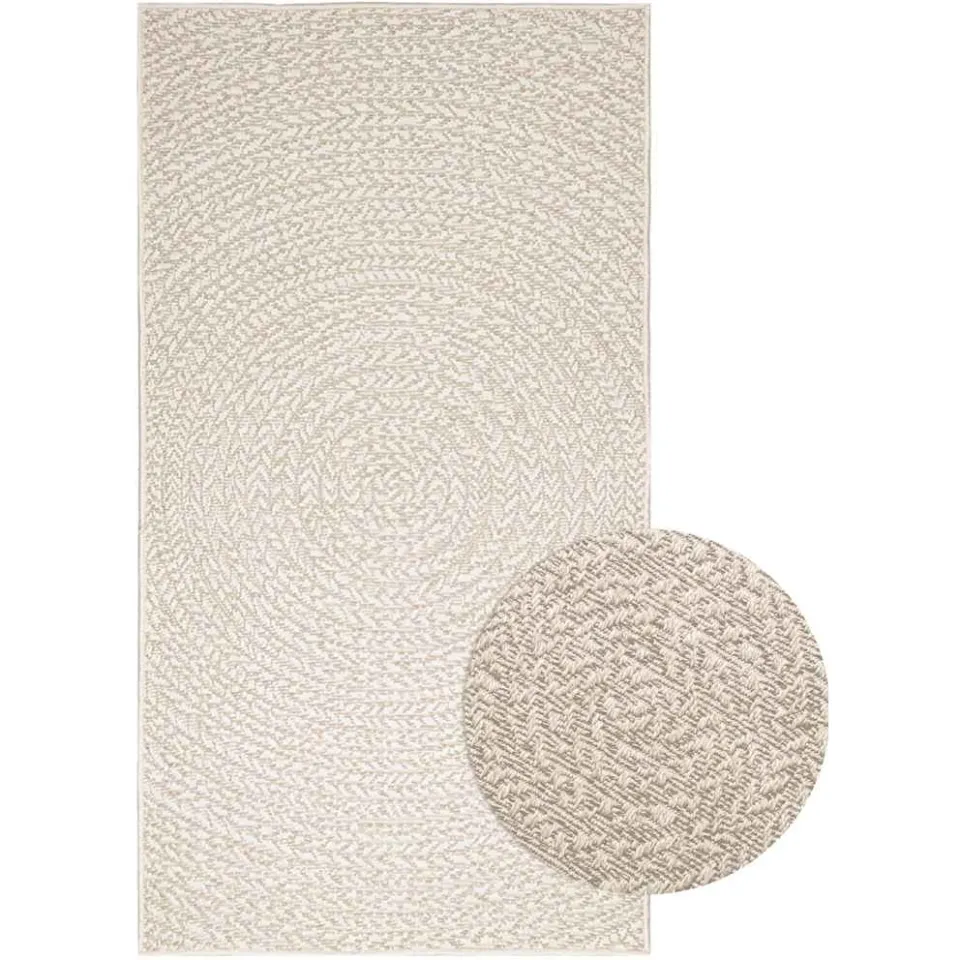 vidaXL Vloerkleed ZIZUR room binnen en buiten 80x150 cm jute look crème, foto 3