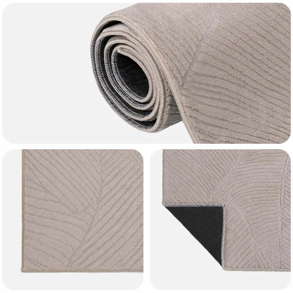 vidaXL Vloerkleed IZA Beige 120 x 170 cm 100% Polyester Laagpolig, foto 4